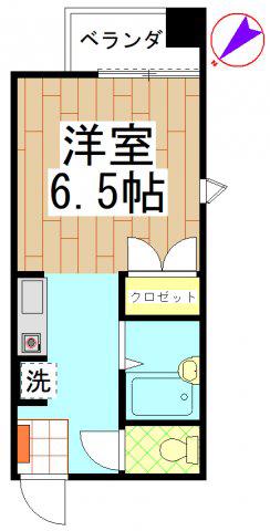 エミュウビル西千葉(1K/4階)の間取り写真