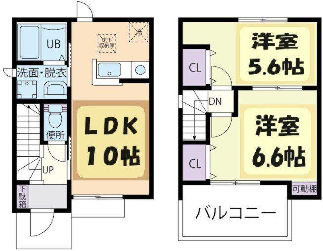 SOLEIL A(2LDK/1階)の間取り写真