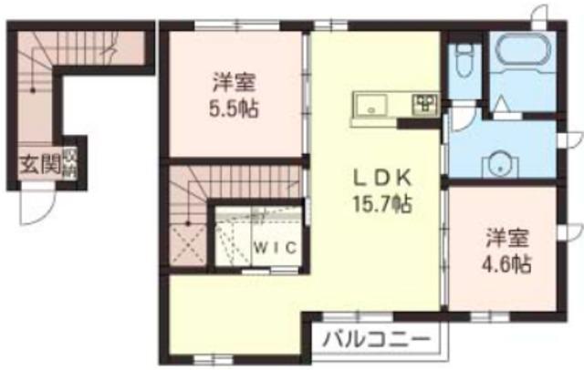 SHAMAISON ポタジェ(2LDK/2階)の間取り写真