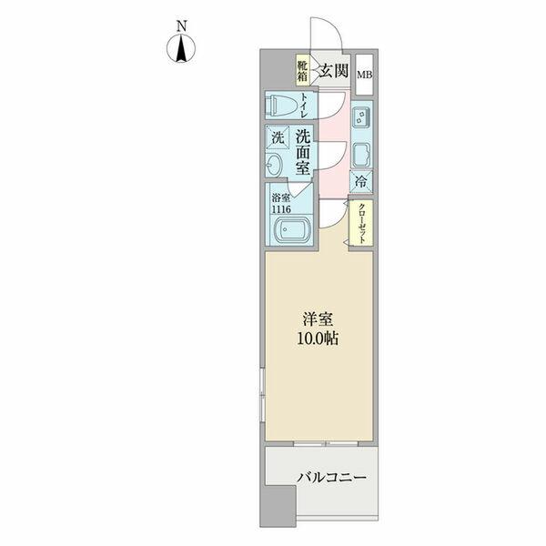 ヴィルクレア桜山(1K/2階)の間取り写真