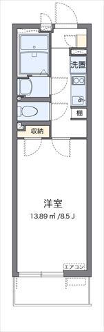 クレイノレジデンス矢上(1K/1階)の間取り写真