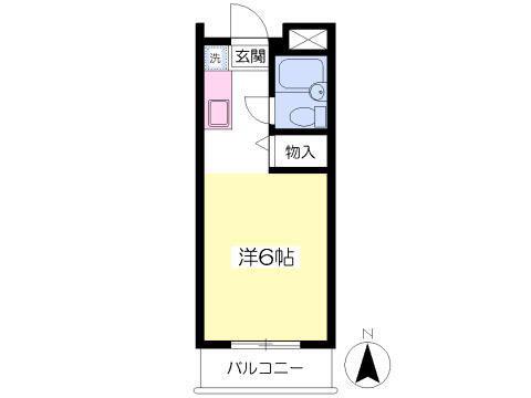ハイツルミエール(ワンルーム/2階)の間取り写真
