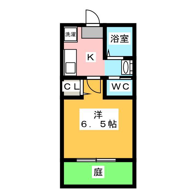 グラーヴェ幸(1K/1階)の間取り写真