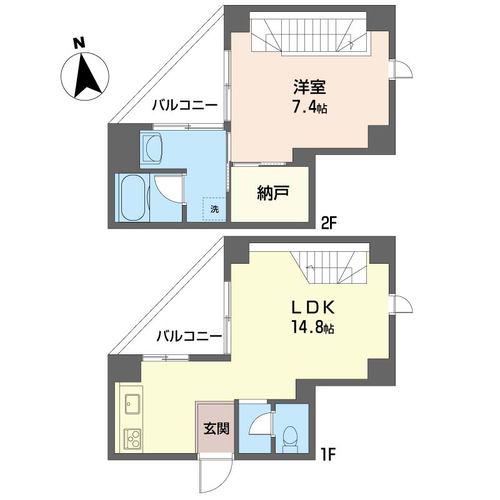 サンライズナカノ(1LDK/2階)の間取り写真