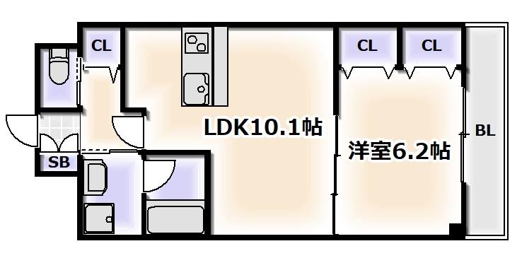 MAYFER(1LDK/3階)の間取り写真