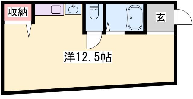 カーサ西飾磨(ワンルーム/4階)の間取り写真
