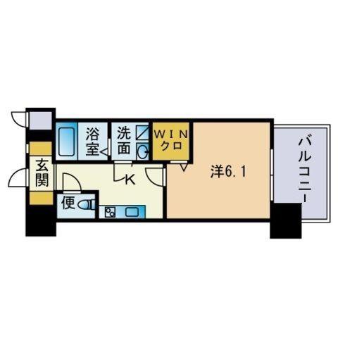 エンクレスト天神FOCUS(1K/2階)の間取り写真