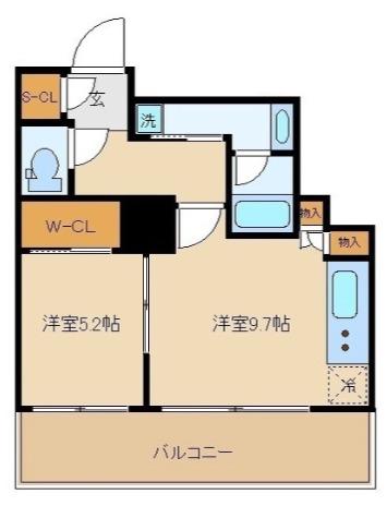 ザ・パークハウス西新宿タワー60(1LDK/33階)の間取り写真