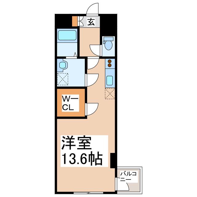 ベルレージュ光の森(ワンルーム/4階)の間取り写真
