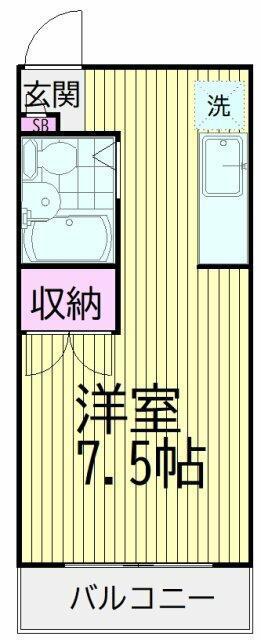 ホーミィ西大井(ワンルーム/1階)の間取り写真