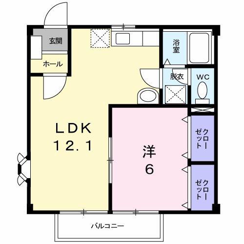 グリントピア(1LDK/2階)の間取り写真
