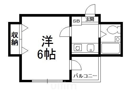 エムズフラッツ(1K/3階)の間取り写真