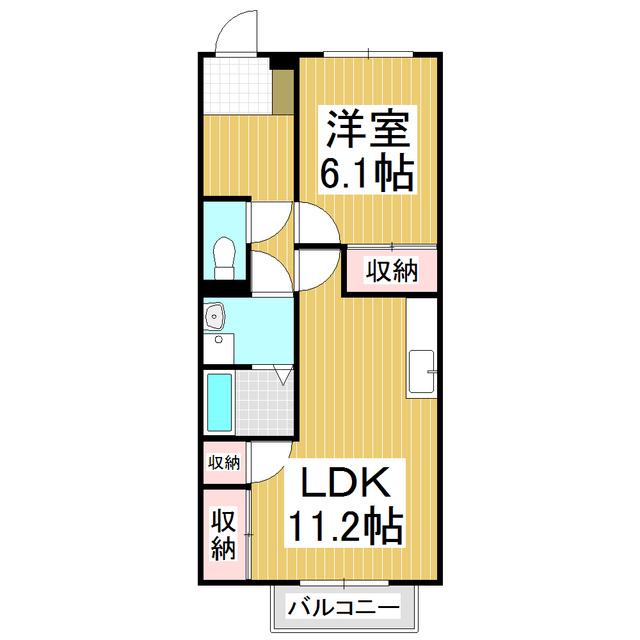 サープラス白砂(1LDK/2階)の間取り写真