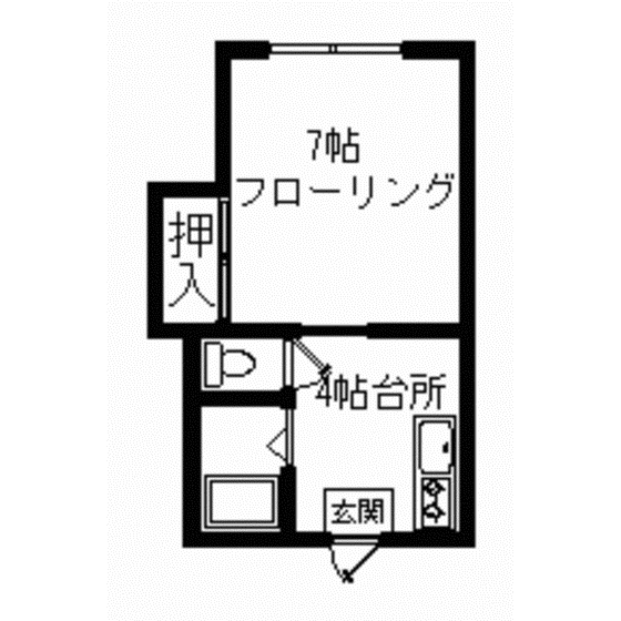 アルシェIII(1K/2階)の間取り写真