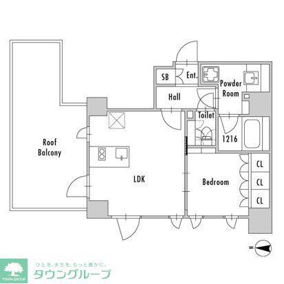 GRAN PASEO 小岩(1LDK/9階)の間取り写真