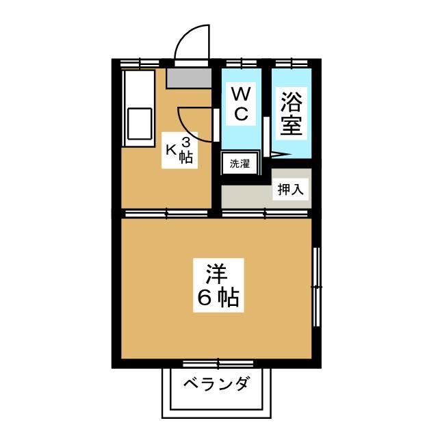 コーポ加藤(1K/1階)の間取り写真