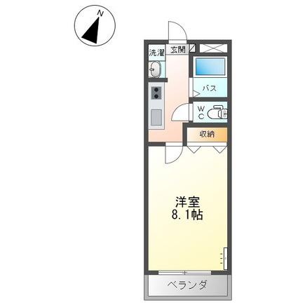 レジデンス・ウィロー II(1K/1階)の間取り写真