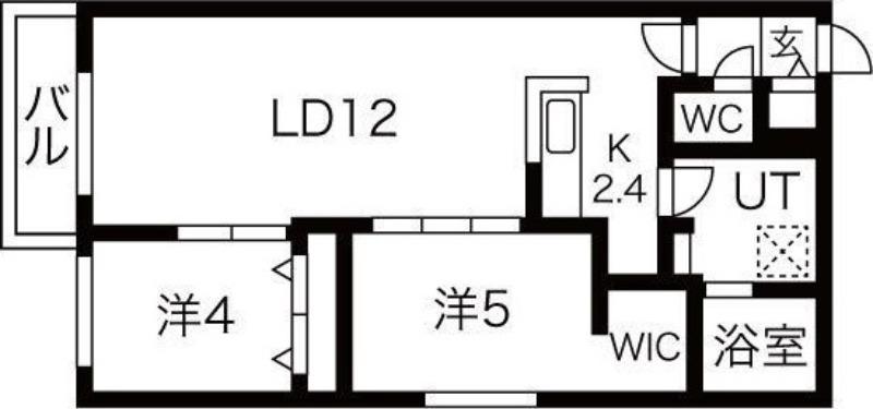 ホクエイヒルズ(2LDK/4階)の間取り写真