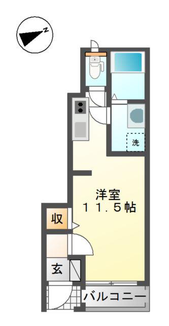 シャルマン(ワンルーム/1階)の間取り写真