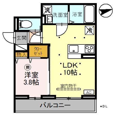 ノーブルパレス別所(1LDK/3階)の間取り写真