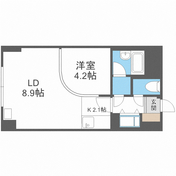 ダイアパレス水車町(1LDK/9階)の間取り写真
