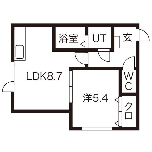 フランブリーズ(1LDK/1階)の間取り写真