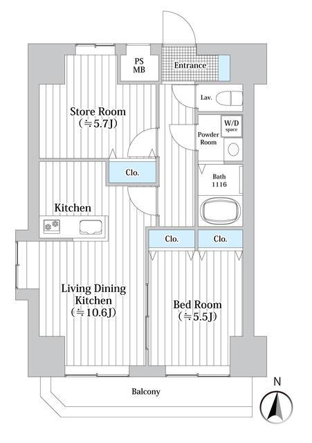 モアイ川崎西口(1SLDK/4階)の間取り写真