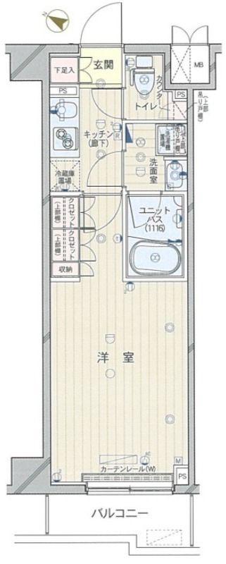 ルーブル川崎上平間弐番館(1K/3階)の間取り写真