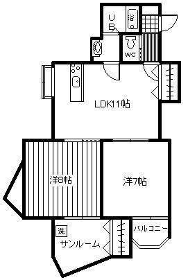 エスペランザ(2LDK/2階)の間取り写真