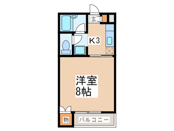 サンハウストキワ(1K/1階)の間取り写真