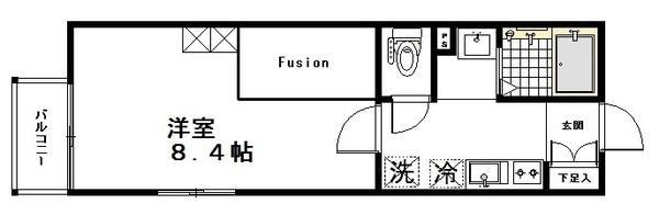 CASA DEL GAT(1K/3階)の間取り写真
