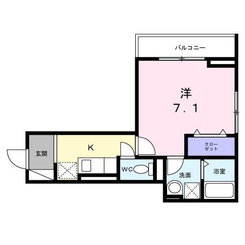 根古家村(1K/2階)の間取り写真