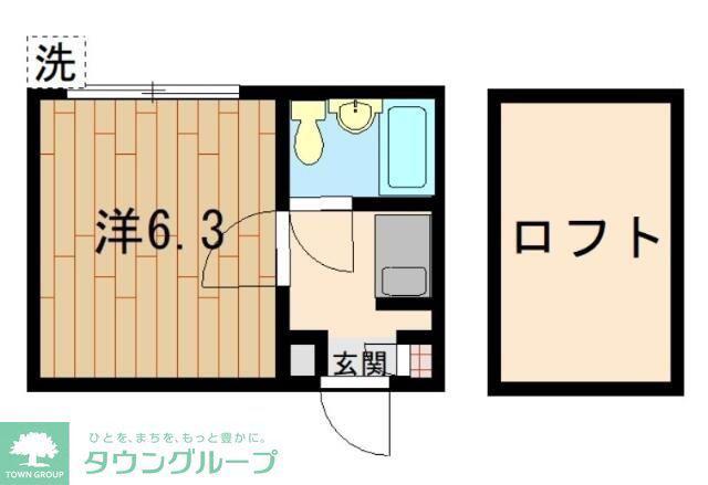 ジュネパレス草加第3(1K/1階)の間取り写真
