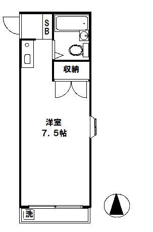 WILDCAT国分寺東元町(ワンルーム/1階)の間取り写真