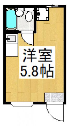 ポルシェ鷹の台(ワンルーム/1階)の間取り写真