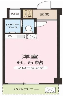 ビッグ武蔵野立川(ワンルーム/4階)の間取り写真