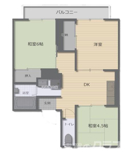 ハイユニメント秀栄(3DK/2階)の間取り写真