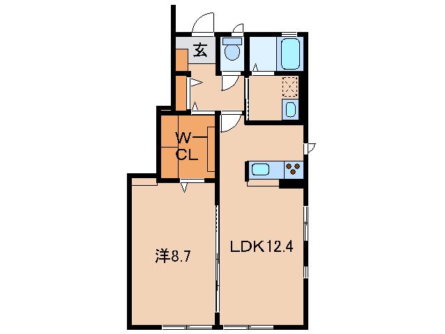 オールウェイズスマイル A棟(1LDK/1階)の間取り写真