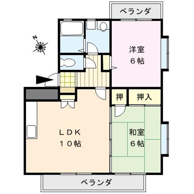 グランディール(2LDK/1階)の間取り写真