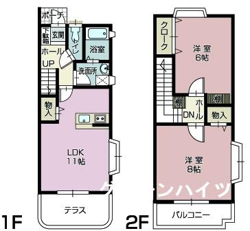 ファミール箕輪(2LDK/1階)の間取り写真