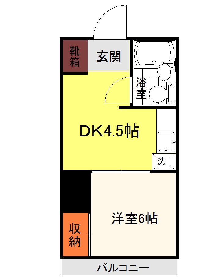 トレゾアハイツ東野(1DK/3階)の間取り写真