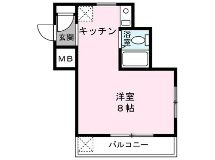 メゾンミキII(ワンルーム/2階)の間取り写真