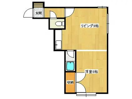 コート月寒(1LDK/3階)の間取り写真