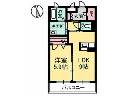 ＪＲ牟岐線 阿波富田駅 徒歩26分 3階建 築12年(1LDK/1階)の間取り写真
