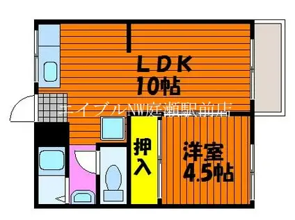 落合アパート(1LDK/2階)の間取り写真