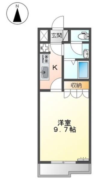 コンフォール錦(1K/2階)の間取り写真