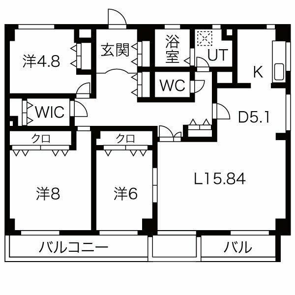 プロクシー貴船(3LDK/2階)の間取り写真
