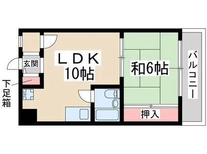 メゾン高田(1LDK/4階)の間取り写真