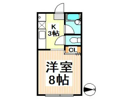 ユキ赤堤シティコープ(1K/1階)の間取り写真