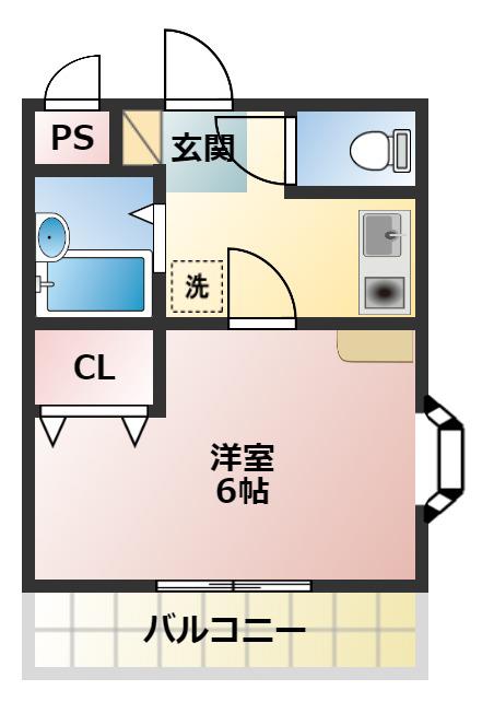 シャルムコート(1K/1階)の間取り写真